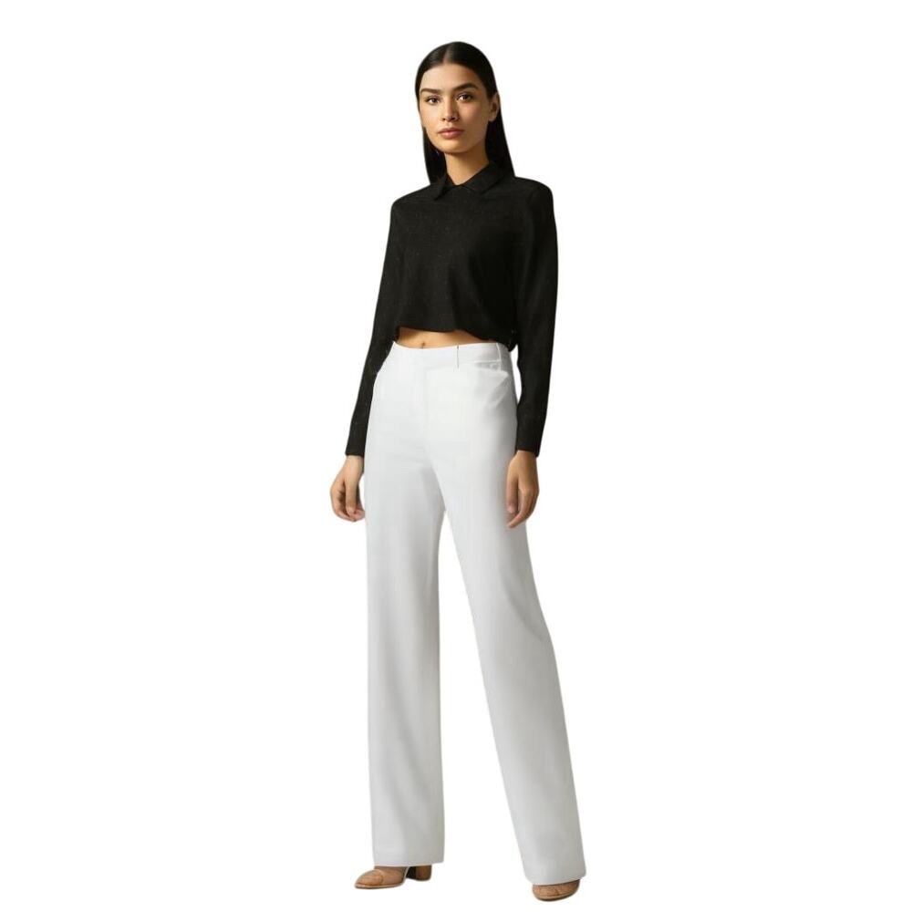 J.Crew Carolina flare pant in stretch linen blend BZ404 white size 6 NWT
